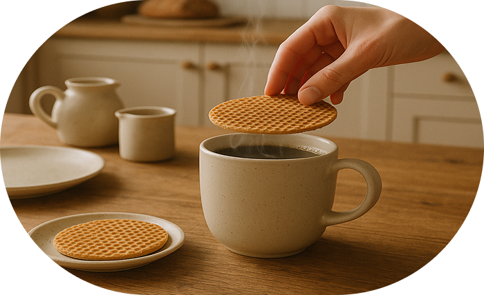 Place stroopwafel on coffee
